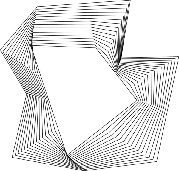 Düzensiz açısal eşmerkezli kare çizgiler düz olmayan kenarlar ve soyut hareketlerle boş formu şekillendirir.