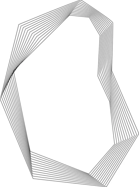 İçi boş bir merkez etrafında düz ve organik şekillerle eşmerkezli kare çizgiler tarafından oluşturulmuş karmaşık bir figür..