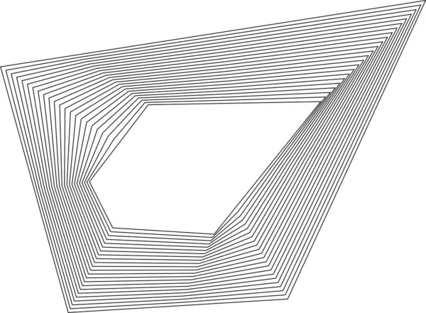 Dinamik organik kare formu, içi boş ve sıvı geometrik hareketli eşmerkezli kare çizgiler tarafından şekillendirilmiştir..