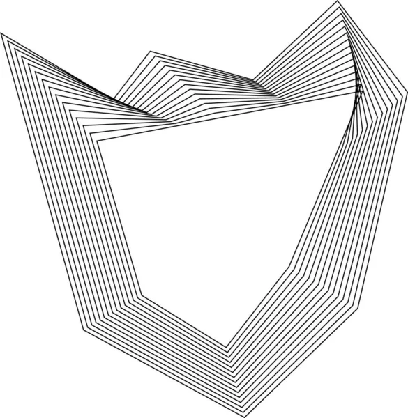 Eşmerkezli kare çizgileri olan organik form ve düzgün geometrik konturu ve hareketi gösteren içi boş bir merkez..