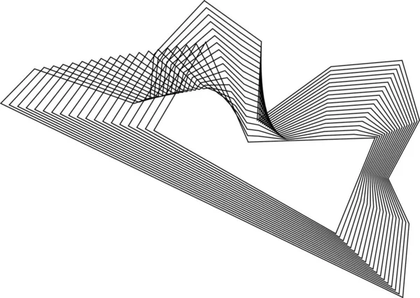 Boş merkezli ve akan geometrik yapıya sahip eşmerkezli kare çizgilerden oluşan serbest bir figür.