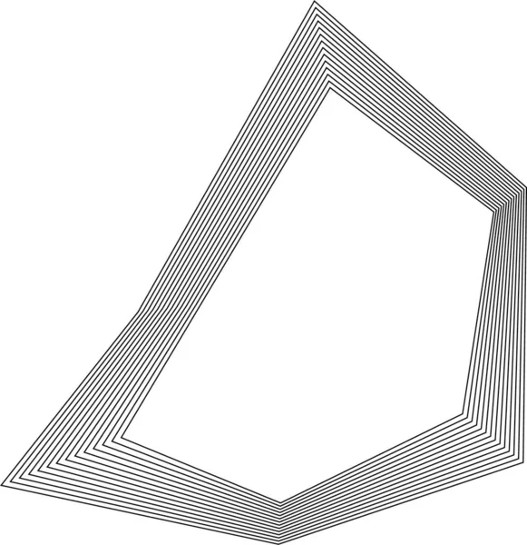 Keskin kenarlı kare form eşmerkezli kare çizgiler, içi boş merkez ve geometrik çevre çizgileri ile inşa edilmiştir..