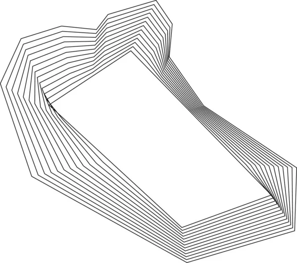 İç merkezli ve dinamik geometrik akışlı eşmerkezli kare çizgilerden yapılmış organik keskin kenarlı kare biçimi.