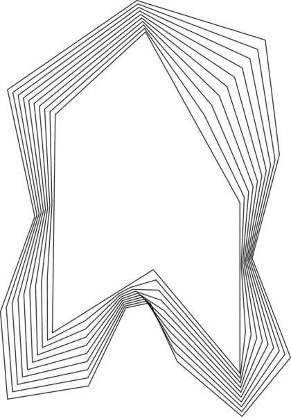 Eş merkezli kare çizgilerle yapılmış sert kenarlı diş şekli ve keskin hatlı oyuk bir merkez..