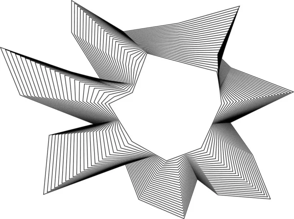 İçi boş merkezi ve açısal grafik yapısı olan eşmerkezli kare çizgiler tarafından oluşturulan katı noktalı şekil.