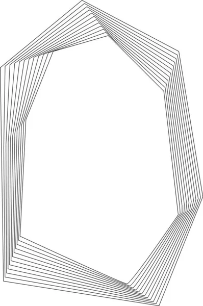 İçi boş ve sıvı geometrik hareketli eşmerkezli kare çizgilerden oluşan organik sürüklenme şekli.
