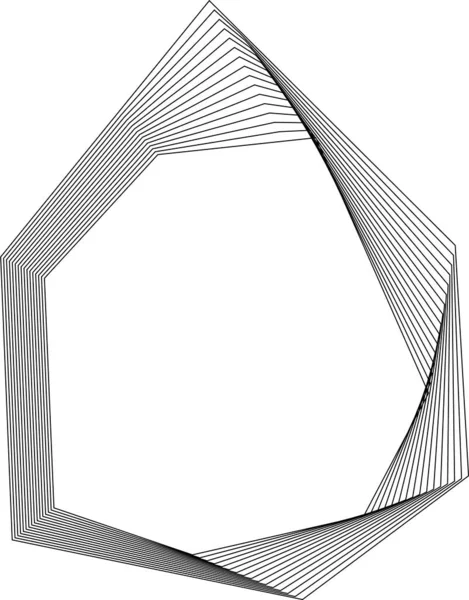 Karmaşık soyut şekil eşmerkezli kare çizgiler tarafından oluşturulan çıkıntılar ve dinamik geometrik akışı gösteren oyuk merkez.