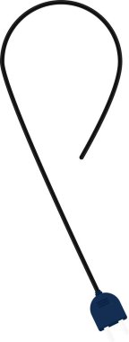 Dairesel şekil ve dolgu konnektörüyle biten kıvrımlı tel.