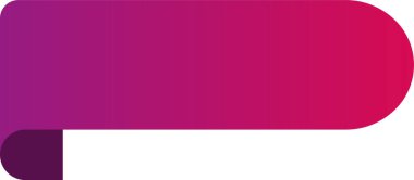 Gradyan dolgusu olan 3 boyutlu dikdörtgen kurdele ve bilgi grafikleri ve grafikleri için yuvarlak bir kenar.