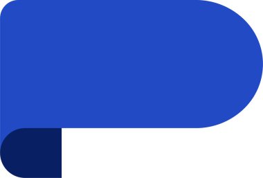 Bilgi grafikleri için tek yuvarlak kenarlı, mavili kısa bir 3D dikdörtgen kurdele.