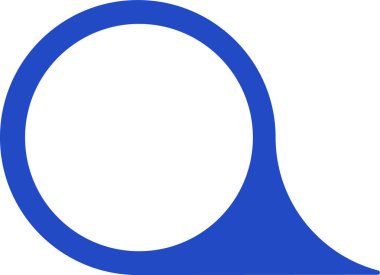 İçi boş ve bilgi diyagramları için katı dolgusu olan balon şeklinde dairesel bir etiket.