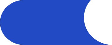 Yuvarlak kenarlı ve diyagram düzeni için asimetrik çukurluk kenarı olan mavi renkli dikdörtgen bir bilgi ögesi.