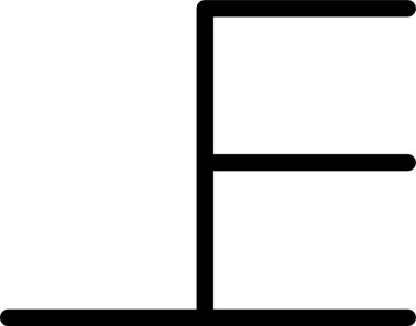 E-şekilli tasarım ve dışarıya doğru uzanan ek bir çizgi.