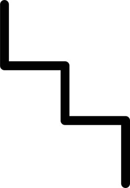 Çizgi, kalın çizgili ve geometrik şekilli merdiven basamağı deseni oluşturur..