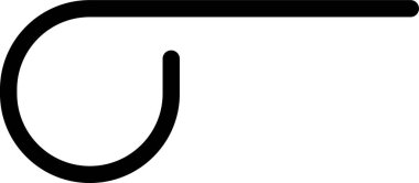 Çizgi, kalın çizgili ve geometrik şekilli tamamlanmamış bir döngü oluşturur..