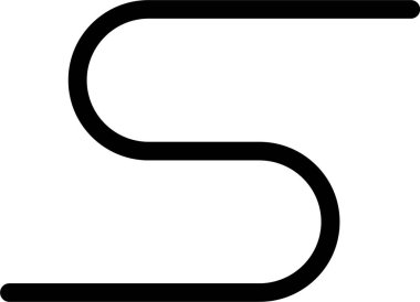 Çizgi, kalın hatlı ve geometrik şekilli S şeklinde kıvrımlar oluşturur..