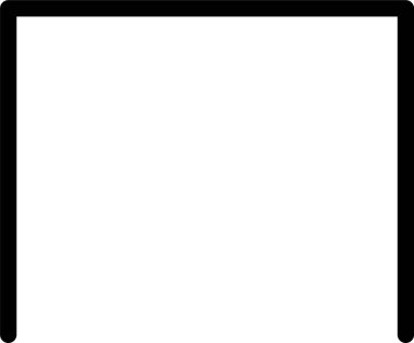 Açık kenarı ve kalın dış hatları olan bir kare oluşturur..