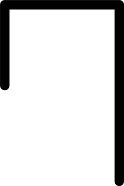 Çizgi kalın hatlı ve geometrik şekilli bir kare eğri oluşturur..