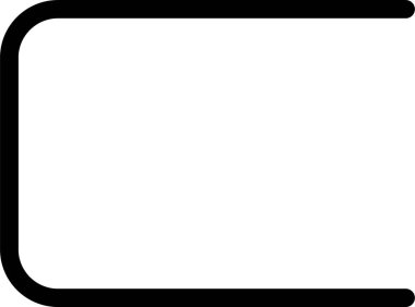 Yuvarlak köşeli ve kalın çizgili bir çizgi oluşturur..