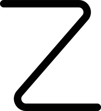 Çizgi, kalın bir dış hat ve geometrik yapıya sahip bir Z-şekli eğrisi oluşturur.