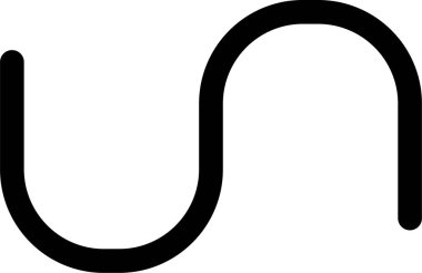 Çizgi, kalın bir dış hat ve geometrik yapı ile dalgalı bir şekil oluşturur..