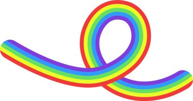 Gökkuşağı renkli kavisli yol.