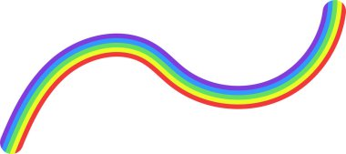 Gökkuşağı renkli kıvrımlı çizgi dalga şeklinde.