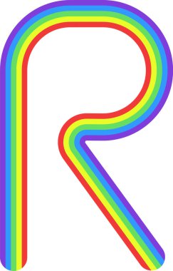 Gökkuşağı renginde R biçimli eğri.