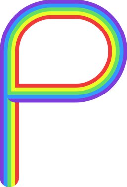 Gökkuşağı renkleriyle P biçimli eğri.