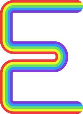 Gökkuşağı renginde E biçimli eğri.