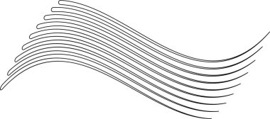 Eğri paralel çizgiler düz geçişlerle tekrarlanan bir yay deseni oluşturur.