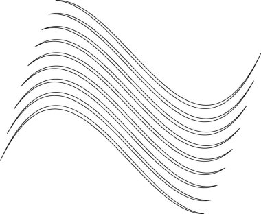 Eğri ve dalgalı paralel çizgiler hareketli dinamik bir desen oluşturur.