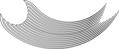 Eğri paralel doğrular merkezi bir noktadan yayılarak dairesel bir düzenleme oluştururlar..