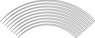 Eğri paralel çizgiler akışkan bir tasarım ile sürekli bir geometrik şekil oluşturur.