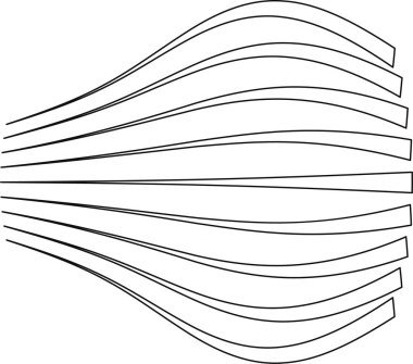 Şişirilmiş ve ışınlanmış çizgiler dinamik ve yayılan geometrik bir tasarım oluşturmak için birleşir.