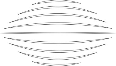 Şişmiş paralel çizgiler düzensiz uçlara sahiptir, dinamik ve asimetrik desen oluşturur.