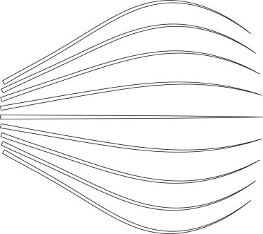 Radyasyonlu çizgiler şişirilmiş elementlerle birleşerek cesur ve yayılan bir geometrik tasarım oluşturur..