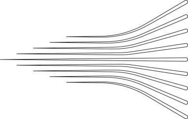 Radyasyon etkisine sahip uzun paralel çizgiler kalınlıkta değişiklik göstererek dinamik bir model oluşturur..