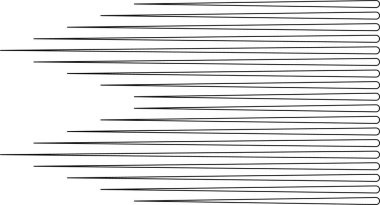 Paralel çizgiler, yapılandırılmış geometrik bir tasarım oluşturan iki üçgen şekille biter..