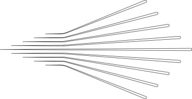 Paralel çizgiler tek bir noktadan yayılarak yapılandırılmış geometrik bileşim oluşturur..