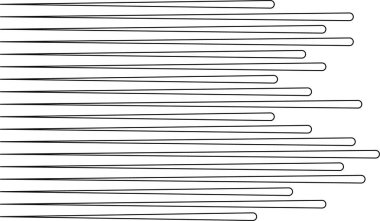 Bir ucu düz, diğer ucu düzensiz paralel çizgiler, zıt geometrik bir tasarım oluşturur.