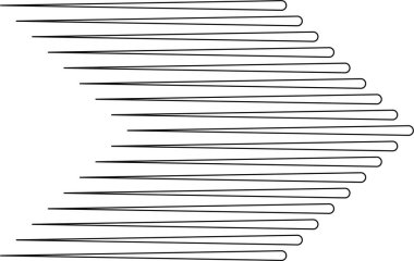 Paralel çizgiler V şekli oluşturarak keskin ve yönlü geometrik bir tasarım oluşturur..