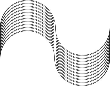 Dalga şeklinde paralel çizgiler akışkan ve dinamik geometrik bir tasarım oluşturur.