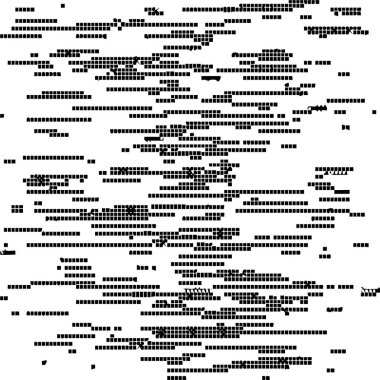 Kısa doğrusal çizgi dizileri eşit aralıklı hizalamalı yapılandırılmış mekanik ızgara oluşturur.
