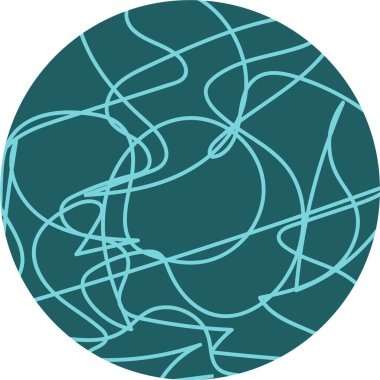 Düzensiz bir şekilde dağıtılmış el yapımı çizgilerle dolu daire.