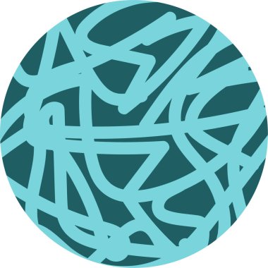 Kalın, el yapımı çizgiler içeren yuvarlak grafikler dağınık bir desen oluşturuyor..