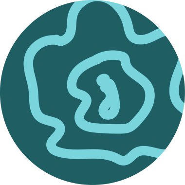 Daire kalın, elle çizilmiş dağınık çizgilerle dolu dairesel dalga desenleri şeklinde kıvrılmış..