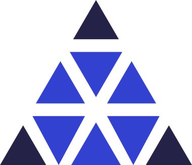 Küçük üçgenler tarafından oluşturulan logo için iki renk üçgeni simgesi