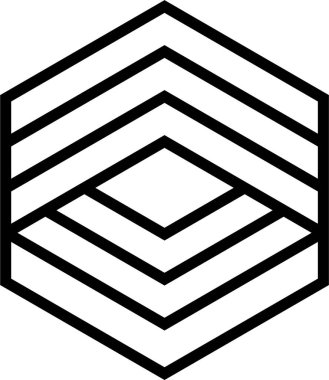 İç doğrusal çizgiler içeren kalın bir çizgi ile tanımlanan çokgen dekoratif görsel segmentasyon için düzenlendi.