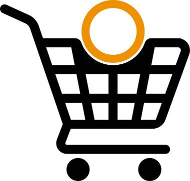 Kopya alanı veya ekommerce simgesinde yer tutucu olarak dizayn edilmiş boş bir daire alanı olan alışveriş arabası simgesi.